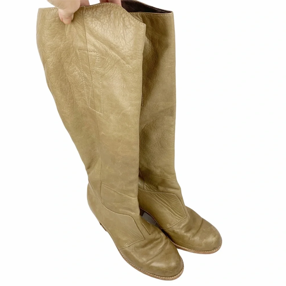 DOLCE VITA Meris Nude Tan Soft Leather Boots 8 - Picture 5 of 7